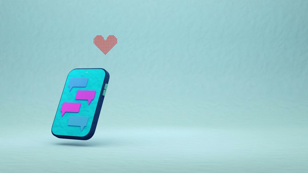 Smartphone with chat bubbles and a heart icon